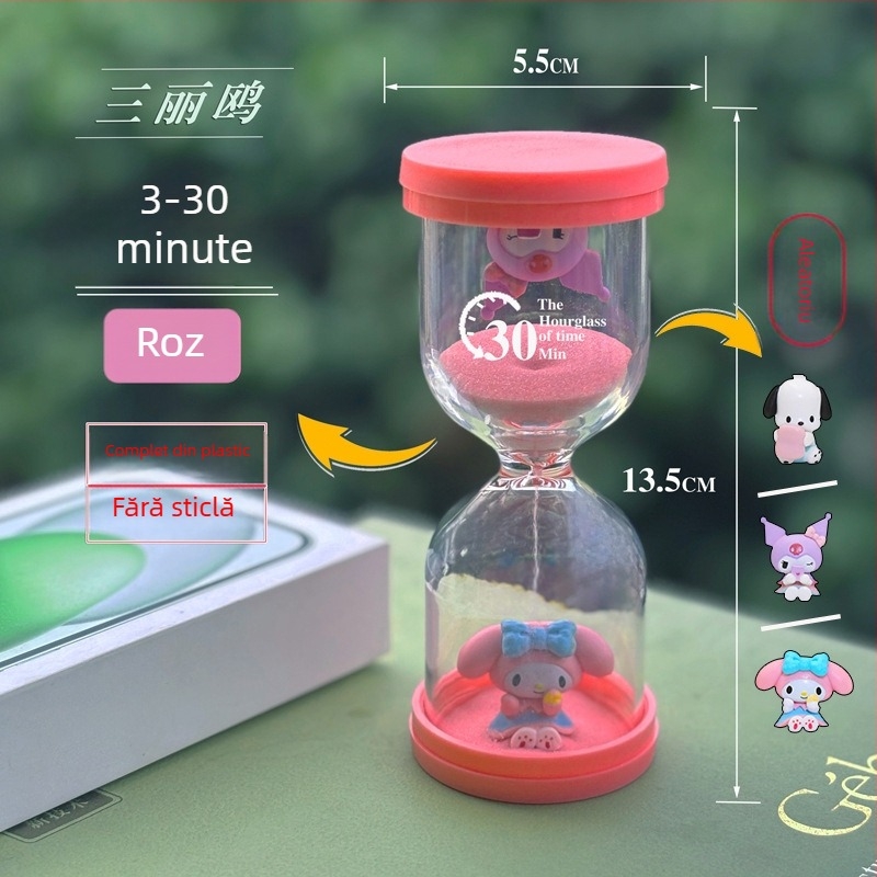 Clepsidră din plastic, în formă de macarons, pentru copii, rezistentă la căderi, 3–5–10–30 de minute, decor de birou, cadou pentru elevi