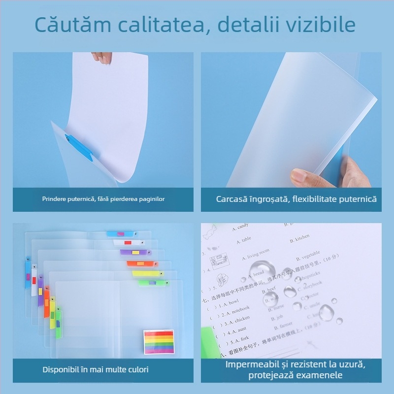 Organizator de documente A3/A4, Transparent, cu brațe duble, pentru elevi – dosar de fișiere rotativ