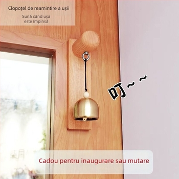 Clopot de intrare în stil japonez pentru magazin, clopot din lemn masiv și cupru, pandantiv decorativ pentru deschiderea afacerii