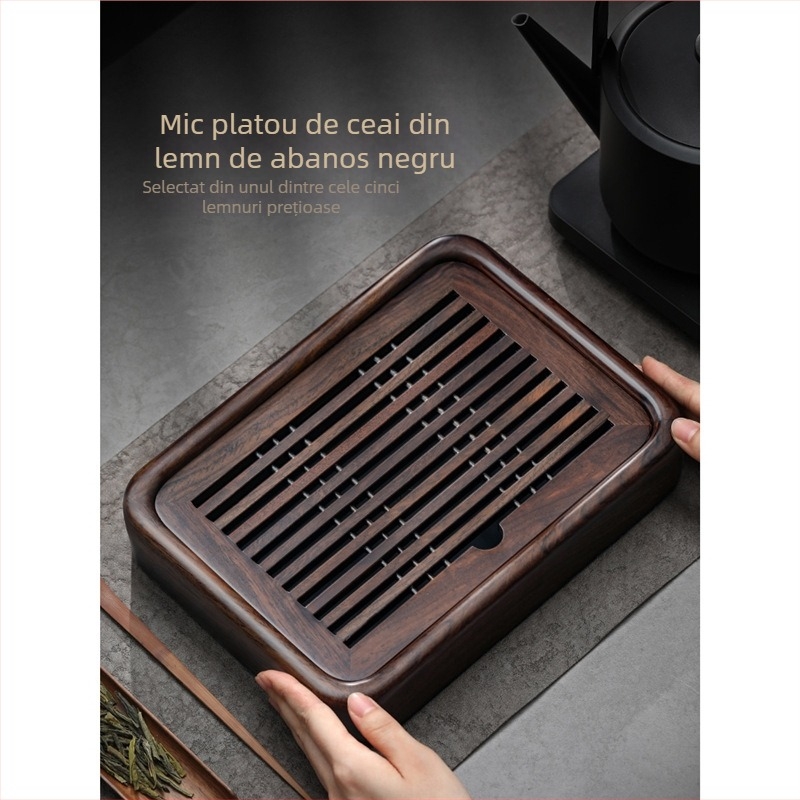 2025 tavă de ceai Gongfu din lemn, mică, cu stocare a apei și drenaj, pentru living