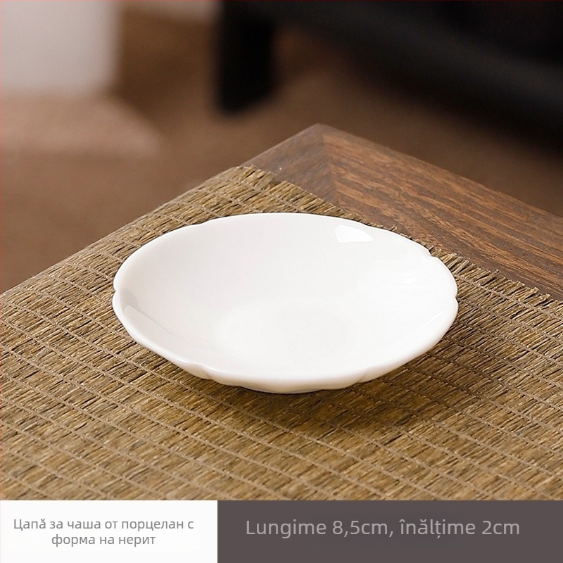 Suport ceramic pentru ceașcă de ceai alb cu farfurioară, covoraș termic izolat pentru ceai, mică paletă de acuarele