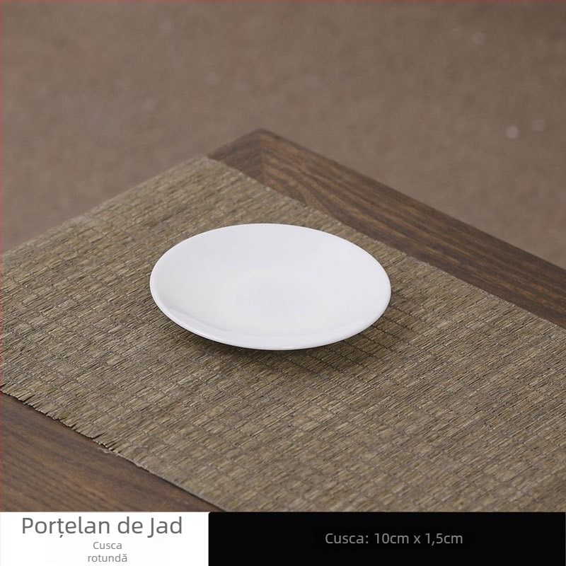 Suport ceramic pentru ceașcă de ceai alb cu farfurioară, covoraș termic izolat pentru ceai, mică paletă de acuarele