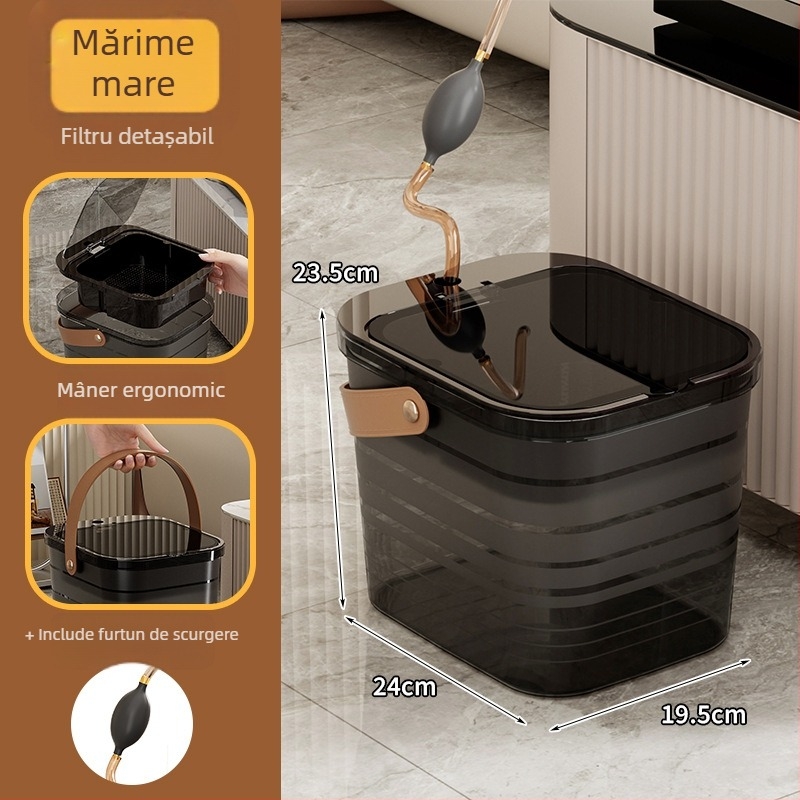 Găleată din plastic pentru resturi de ceai, cu separare și filtrare, accesoriu pentru ceremonia ceaiului