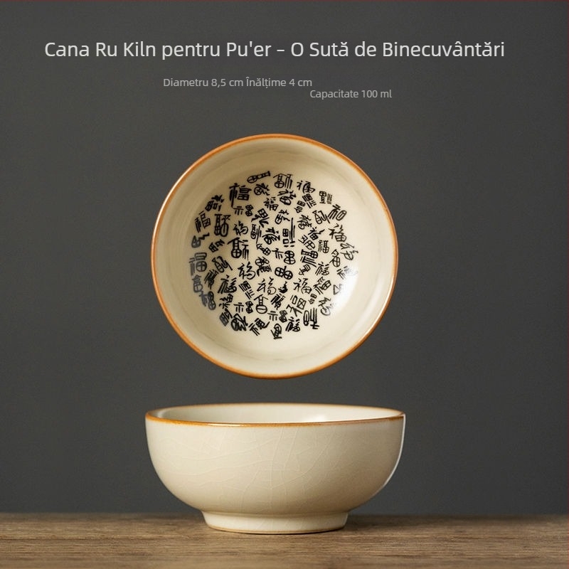 Ceașcă de ceai ceramică Ru Kiln – utilizare personală, cană unică, design creativ amuzant cu cuțit ascuns