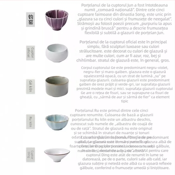 Set de ceai din porțelan în stil Song – cinci căni de ceramică faimoase, set Kung Fu tea, cutie cadou, pentru uz casnic