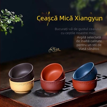 Set de cești de ceai din lut mov – cinci culori diferite