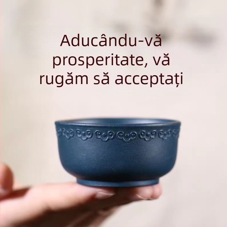 Set de cești de ceai din lut mov – cinci culori diferite