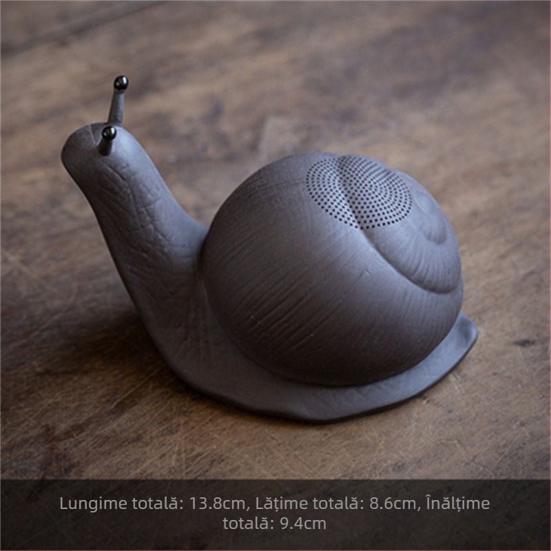 Filtru de ceai creativ din lut mov, ceramic, ornament mic în formă de melc, filtru pentru frunzele de ceai, accesorii pentru setul Kung Fu de ceai.