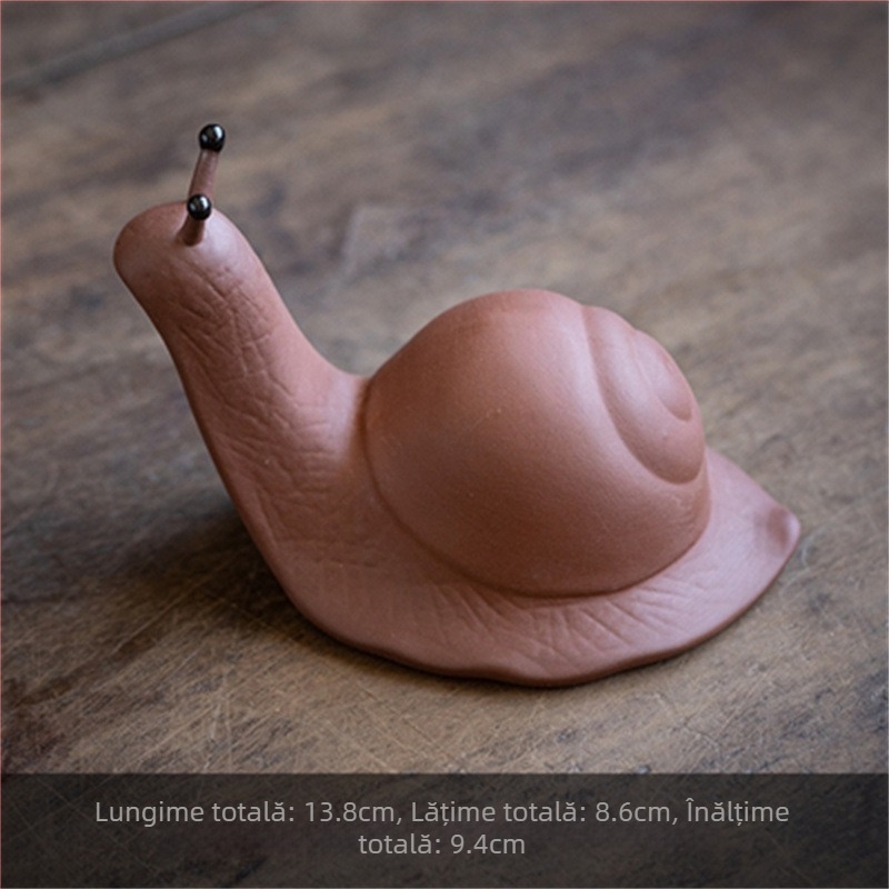 Filtru de ceai creativ din lut mov, ceramic, ornament mic în formă de melc, filtru pentru frunzele de ceai, accesorii pentru setul Kung Fu de ceai.