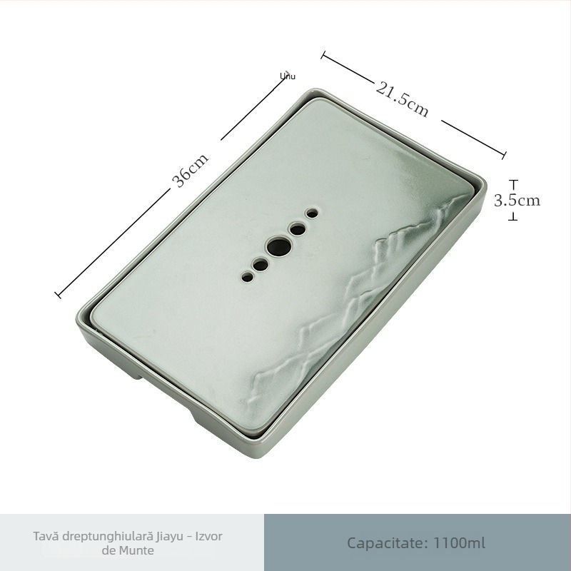 Tavă de ceai în stil japonez cu glazură Celadon, ceramică cu stocare a apei, mic set de ceai, tavă de scurgere, cadou