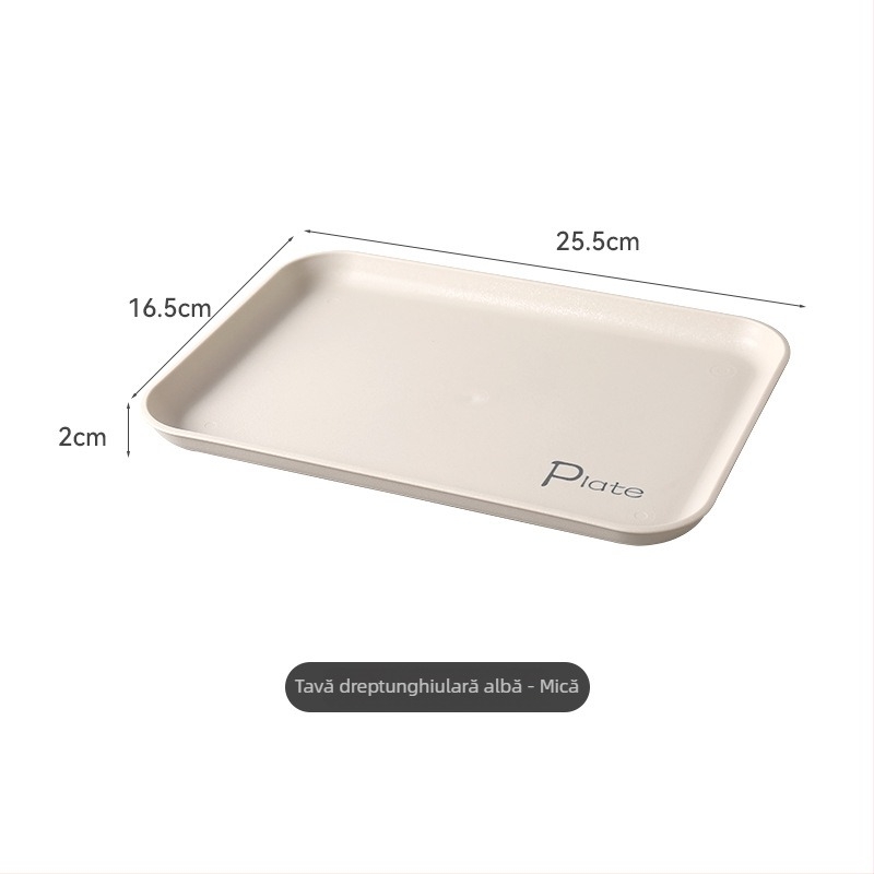 Tavă de ceai pentru living, cu spațiu de depozitare pentru gustări și fructe uscate, suport din plastic pentru cești de ceai și pahare de apă, farfurie de fructe elegantă