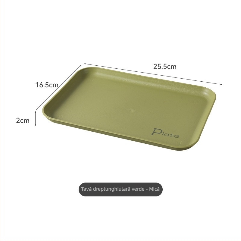 Tavă de ceai pentru living, cu spațiu de depozitare pentru gustări și fructe uscate, suport din plastic pentru cești de ceai și pahare de apă, farfurie de fructe elegantă