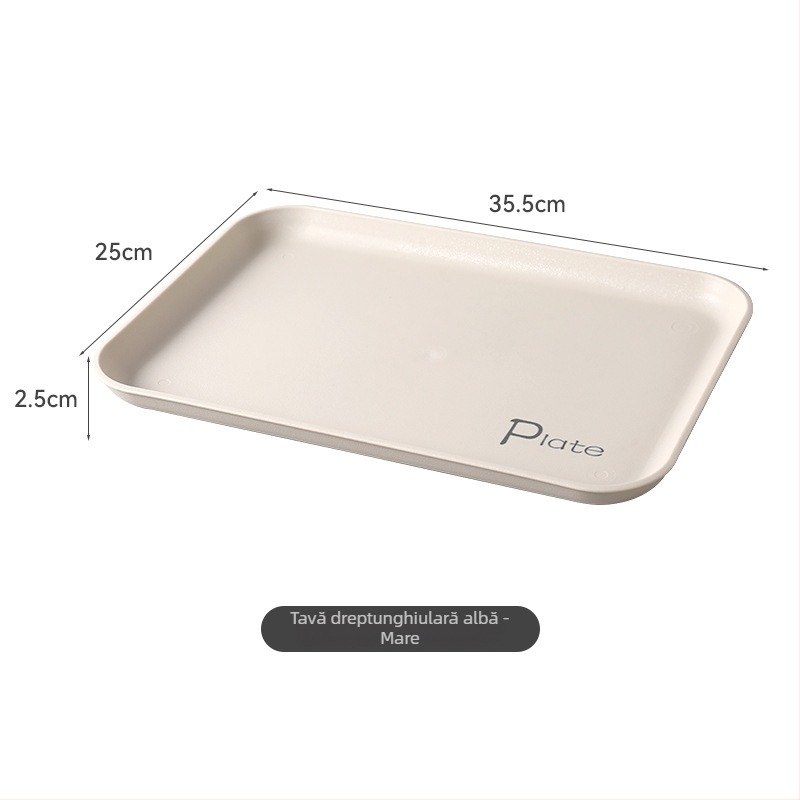 Tavă de ceai pentru living, cu spațiu de depozitare pentru gustări și fructe uscate, suport din plastic pentru cești de ceai și pahare de apă, farfurie de fructe elegantă