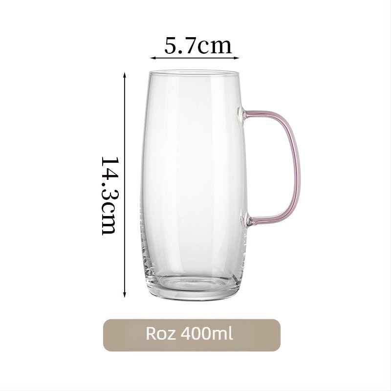 Ceașcă de ceai din sticlă cu mâner, borosilicată, rezistentă la temperaturi, pentru ceai verde, stil japonez.
