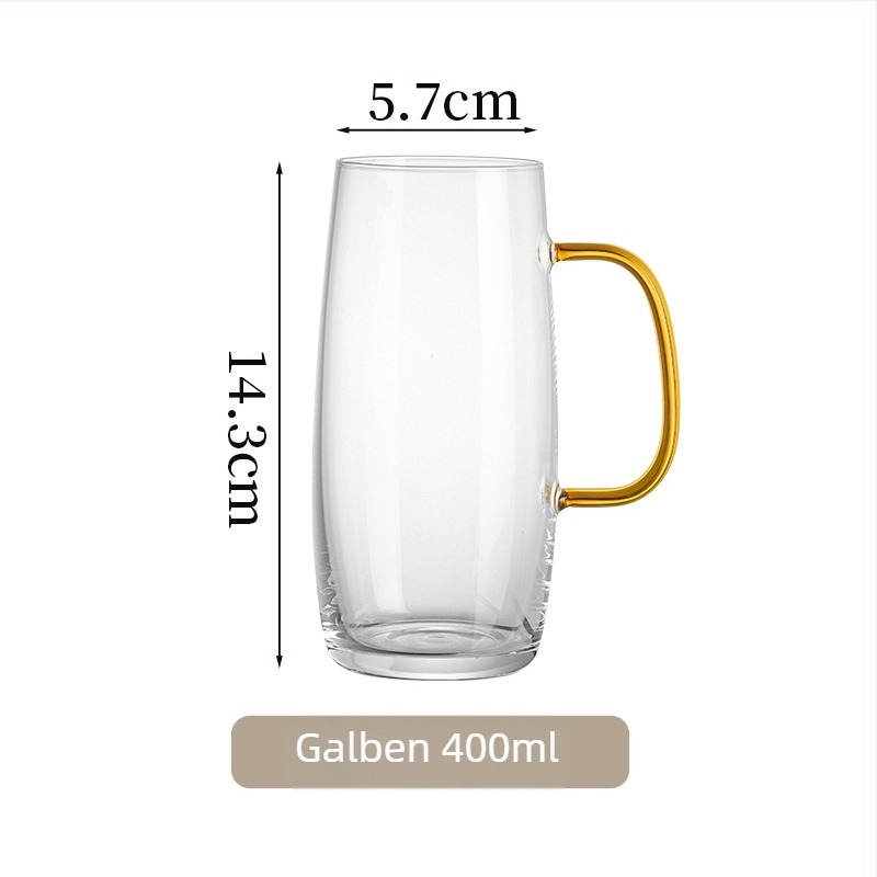 Ceașcă de ceai din sticlă cu mâner, borosilicată, rezistentă la temperaturi, pentru ceai verde, stil japonez.