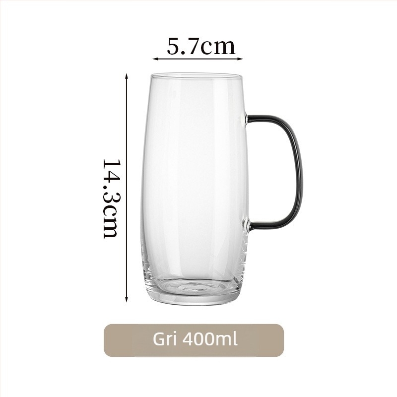 Ceașcă de ceai din sticlă cu mâner, borosilicată, rezistentă la temperaturi, pentru ceai verde, stil japonez.