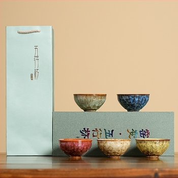 Set de ceai ceramic Gongfu în stil chinezesc, cești și boluri de ceai, lucrat manual pentru uz casnic