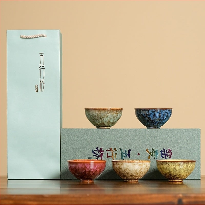 Set de ceai ceramic Gongfu în stil chinezesc, cești și boluri de ceai, lucrat manual pentru uz casnic