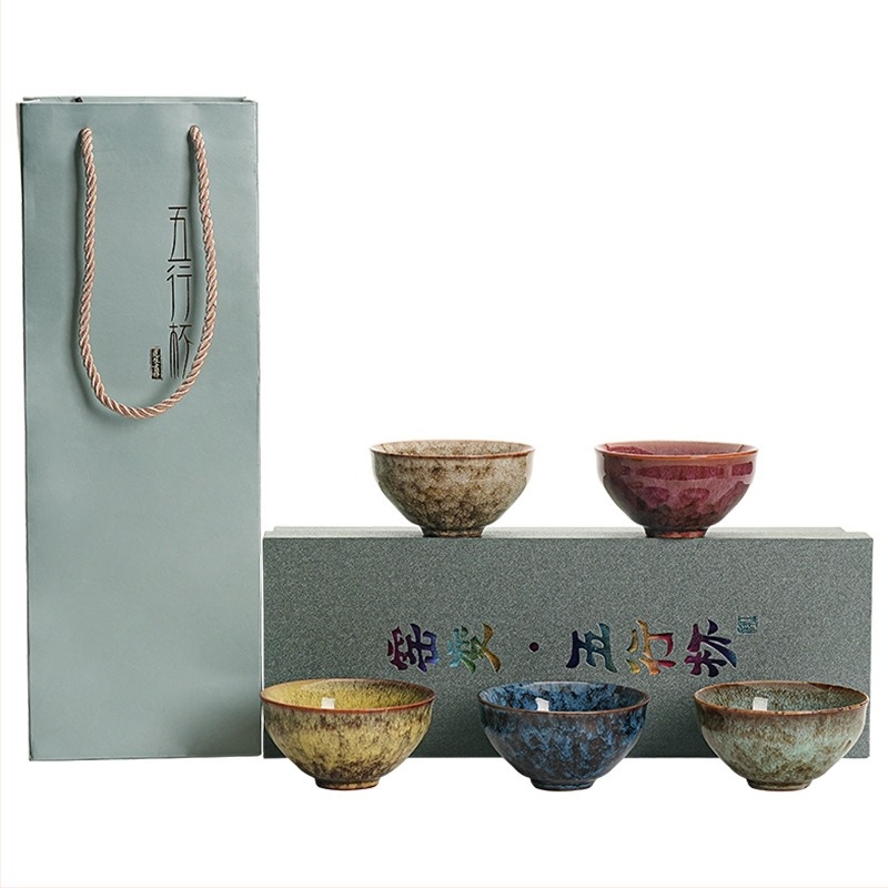 Set de ceai ceramic Gongfu în stil chinezesc, cești și boluri de ceai, lucrat manual pentru uz casnic