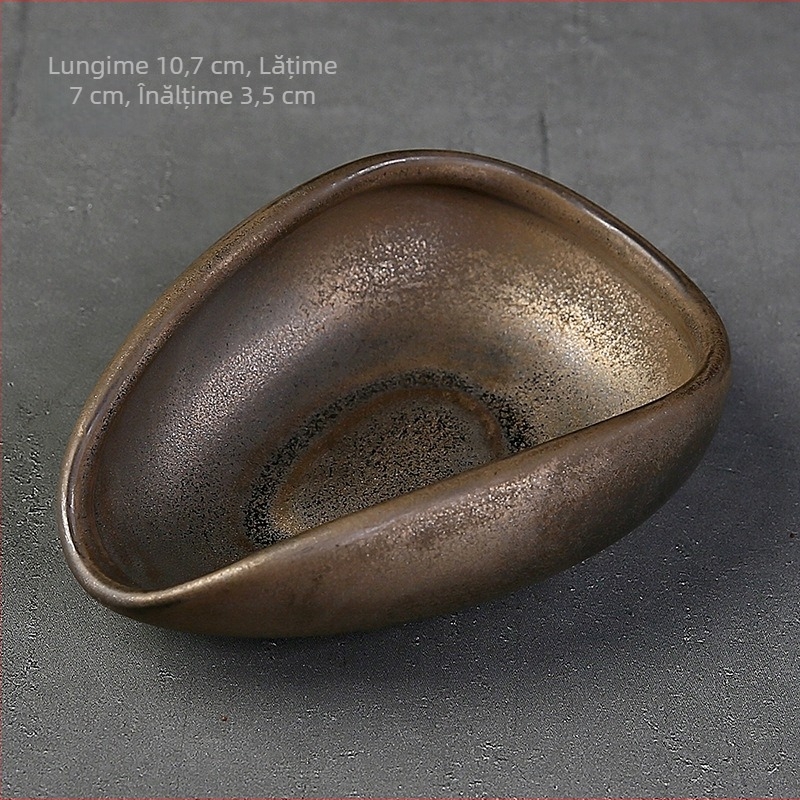 Set ceramic pentru ceremonia ceaiului cu tavă Lotus, lingură de ceai și linguriță – accesorii Gongfu pentru ceai