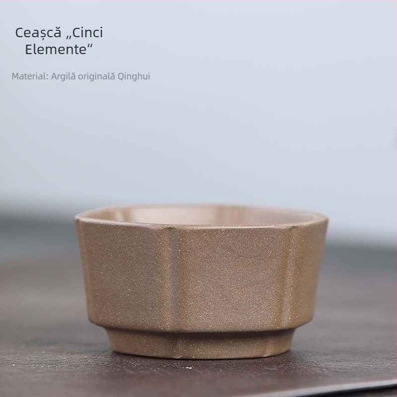 Set de cești de ceai din lut purpuriu, lucrate manual, stil Kung Fu, cinci culori, cești mici pentru degustare