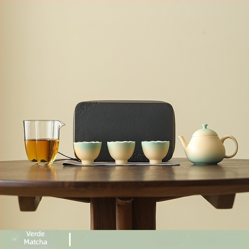 Ceainic ceramic Mingsentang Yunli pentru uz casnic și în călătorii – capacitate mică, design minimalist pentru Gongfu ceai