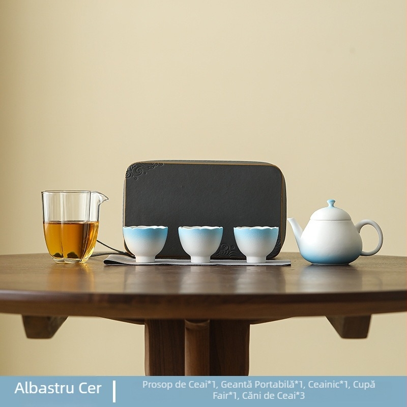 Ceainic ceramic Mingsentang Yunli pentru uz casnic și în călătorii – capacitate mică, design minimalist pentru Gongfu ceai