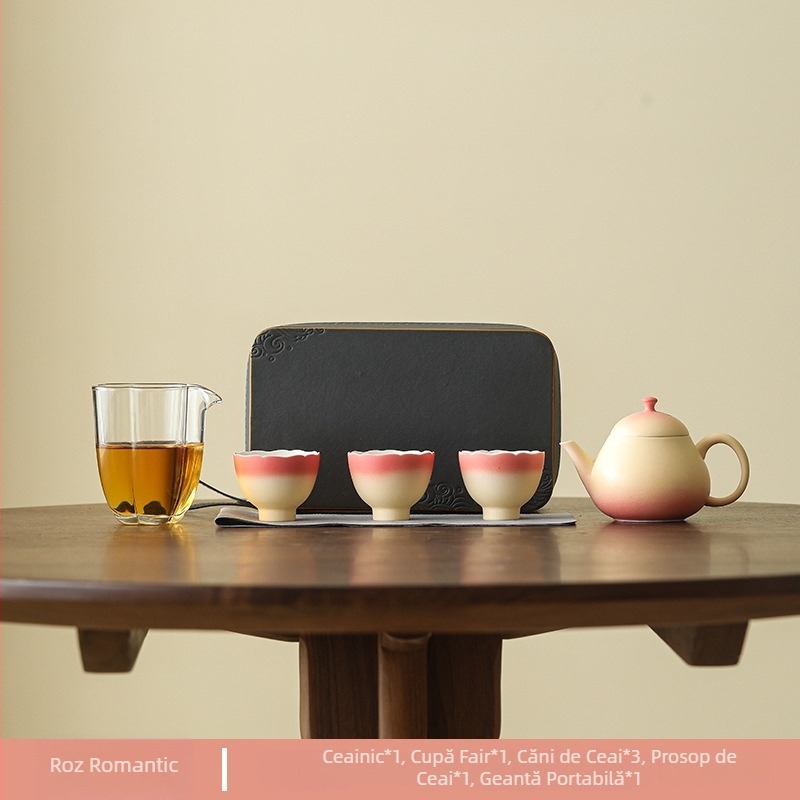 Ceainic ceramic Mingsentang Yunli pentru uz casnic și în călătorii – capacitate mică, design minimalist pentru Gongfu ceai