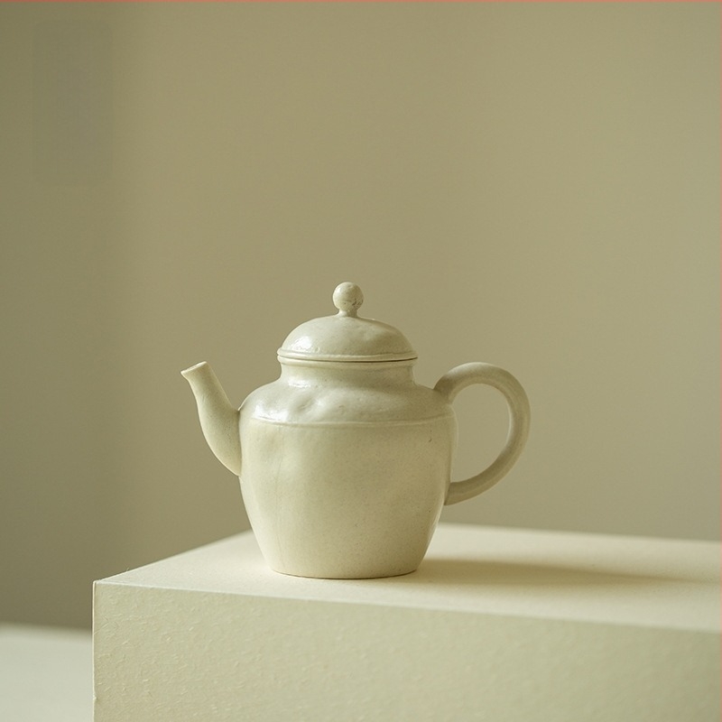 Ceainic ceramic lucrat manual, în stil japonez Wabi-Sabi, compact pentru uz casnic