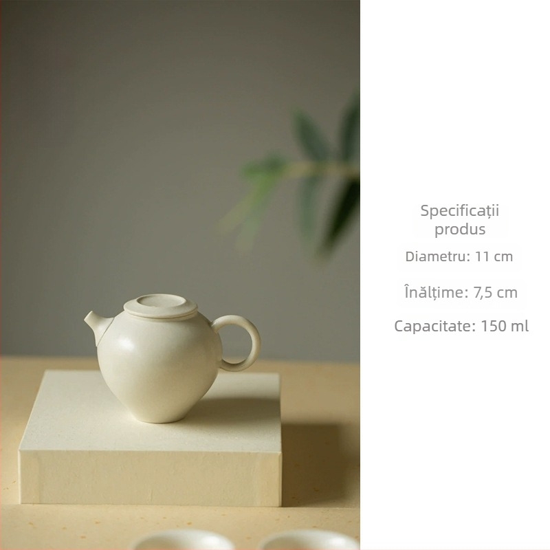 Ceainic ceramic lucrat manual, în stil japonez Wabi-Sabi, compact pentru uz casnic