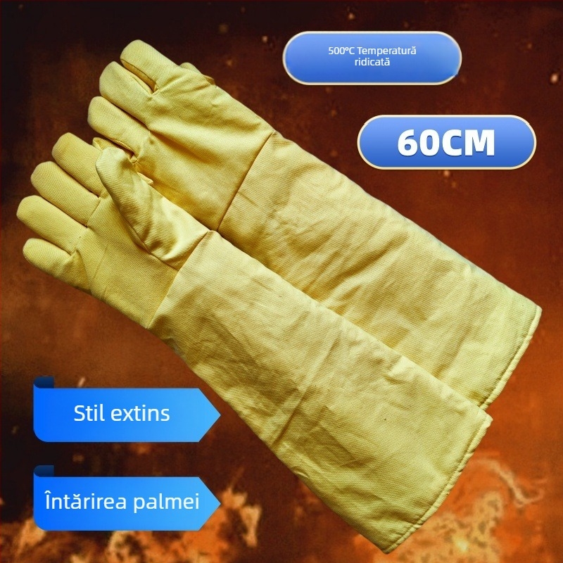 Fulian mănuși izolante la temperaturi de până la 500°C, cu lungire extinsă, din aramid Kevlar pentru aplicații fotovoltaice, rezistente la tăiere