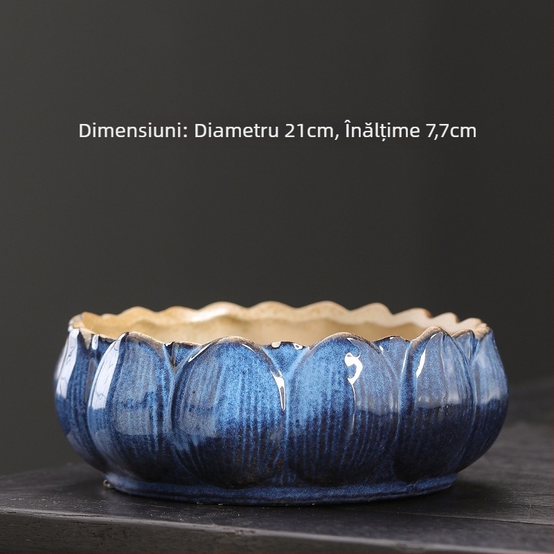 Vas ceramic mare pentru ceai, ceremonie Gongfu, set de ceai cu spălător pentru cești, bazin de apă vintage, accesorii Zen pentru ceremonia ceaiului