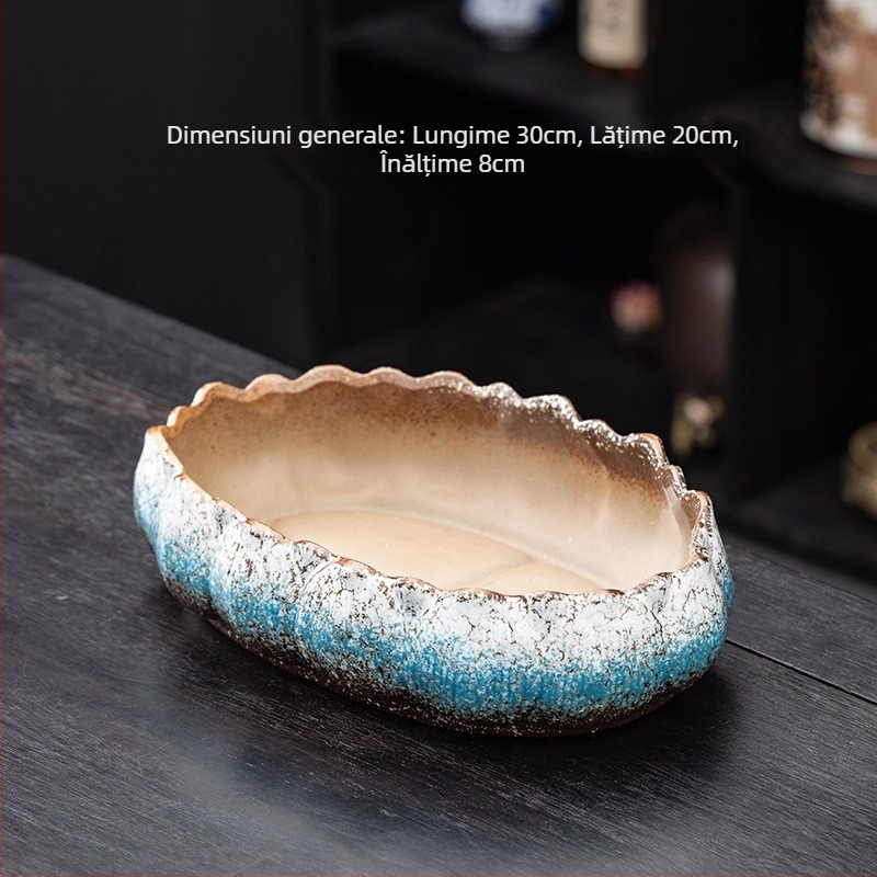 Vas ceramic mare pentru ceai, ceremonie Gongfu, set de ceai cu spălător pentru cești, bazin de apă vintage, accesorii Zen pentru ceremonia ceaiului