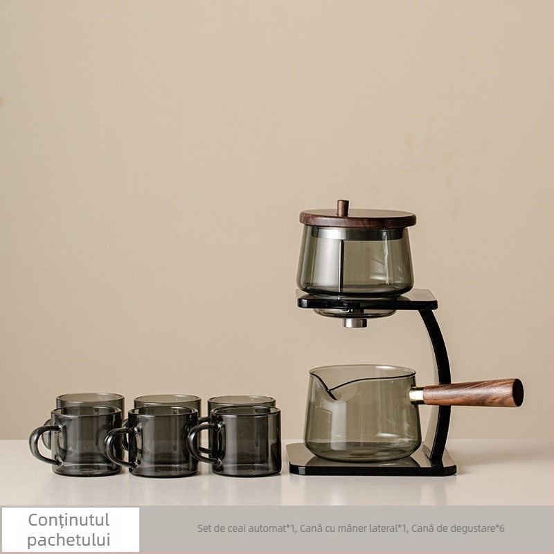 Set de ceai din sticlă Kung Fu, aparat de ceai complet automat pentru uz casnic