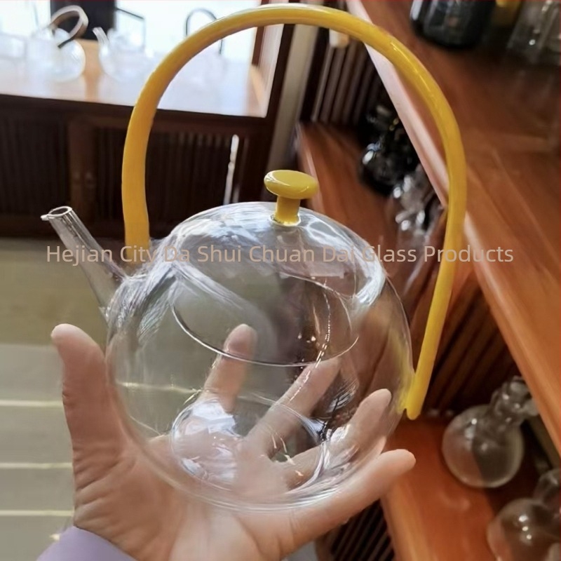 Ceainic Yueyan pentru uz casnic, ceainic din sticlă cu separare ceai-apă, fabricat manual
