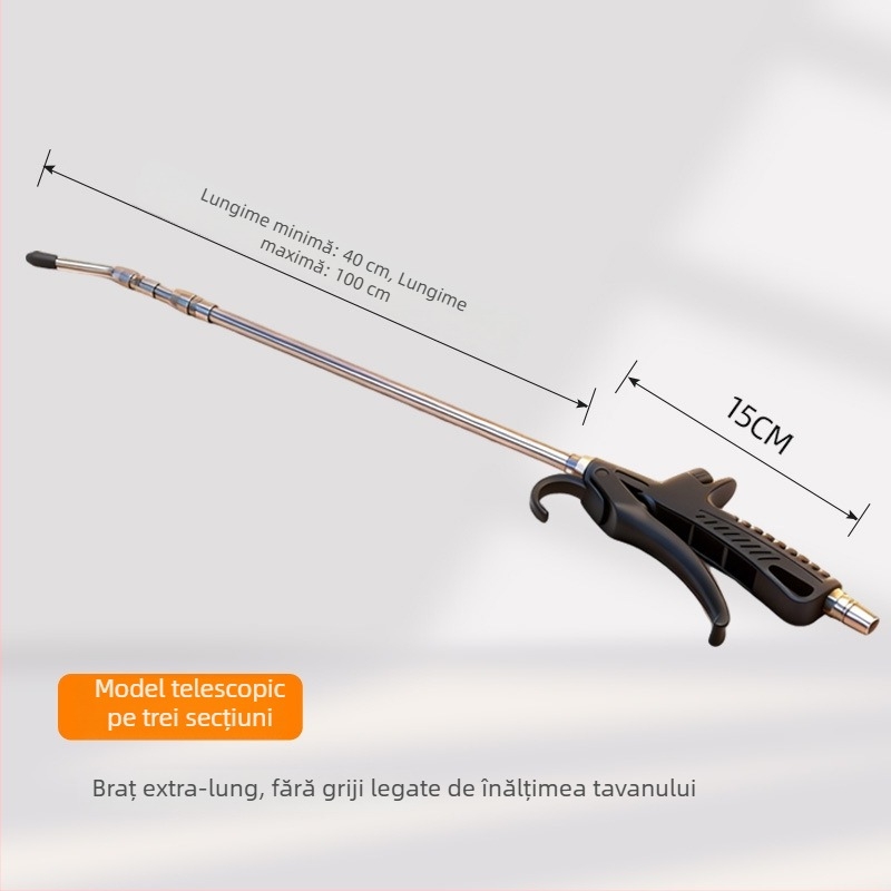 Pistol pneumatic pentru suflarea prafului cu furtun de aer extins, presiune înaltă, industrial
