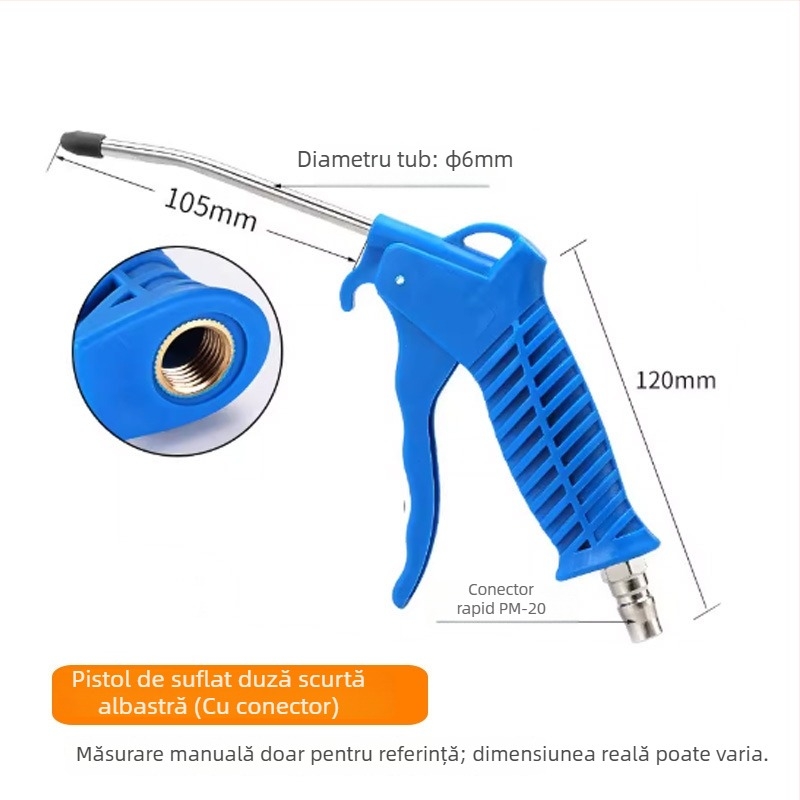 Pistol pneumatic pentru suflarea prafului cu furtun de aer extins, presiune înaltă, industrial