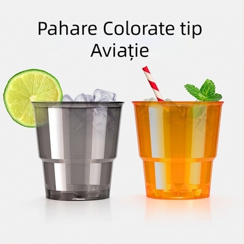 Petunia, pahar colorat în stil aviație, aspect Instagram, din plastic PS, de unică folosință, 30–135 ml