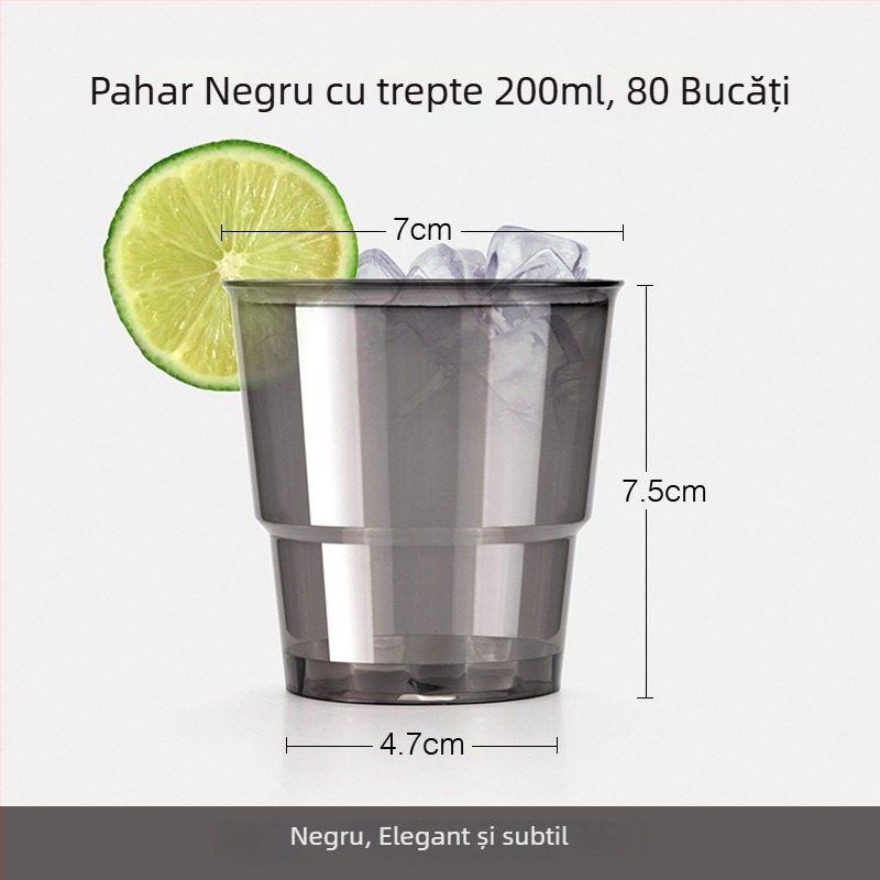 Petunia, pahar colorat în stil aviație, aspect Instagram, din plastic PS, de unică folosință, 30–135 ml