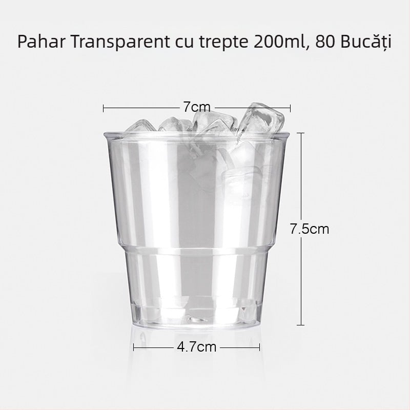 Petunia, pahar colorat în stil aviație, aspect Instagram, din plastic PS, de unică folosință, 30–135 ml