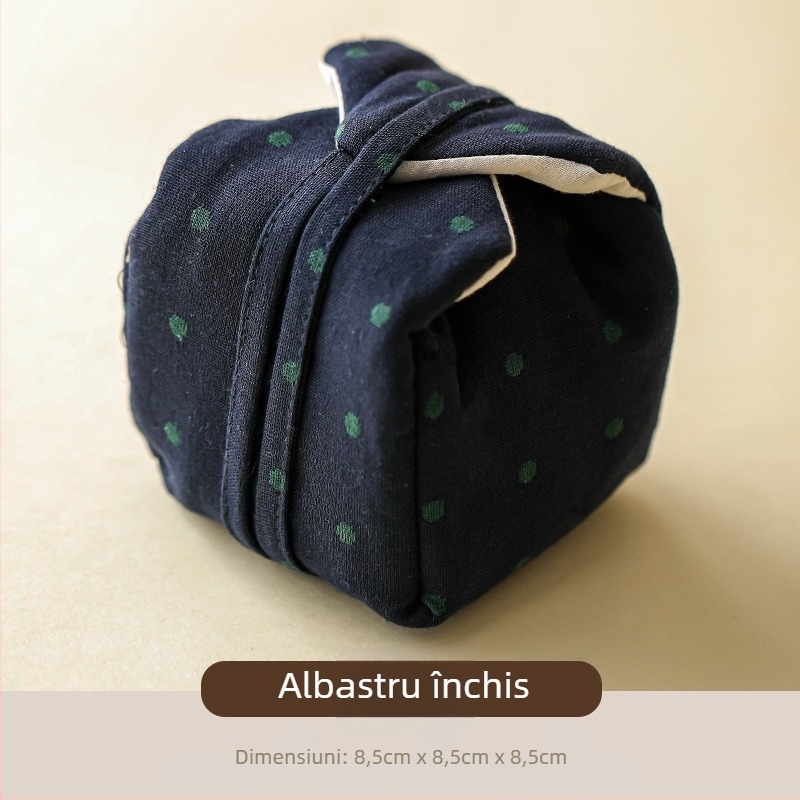 Geantă din material textil, stil retro, pentru depozitare ceainic, gaiwan și cești – accesorii portabile pentru ceai