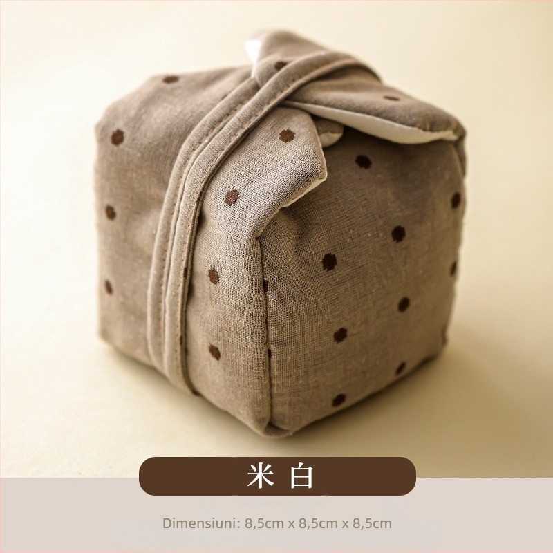 Geantă din material textil, stil retro, pentru depozitare ceainic, gaiwan și cești – accesorii portabile pentru ceai