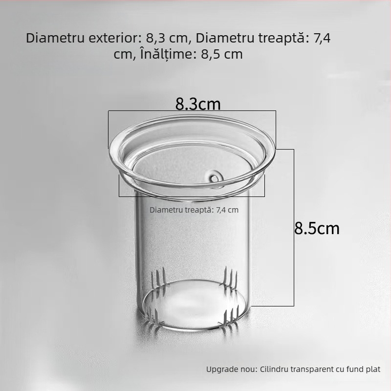 Chen An oală cu interior transparent, capac din oțel inoxidabil și lemn de nuc, separare ceai-apă la birou, design modern minimalist