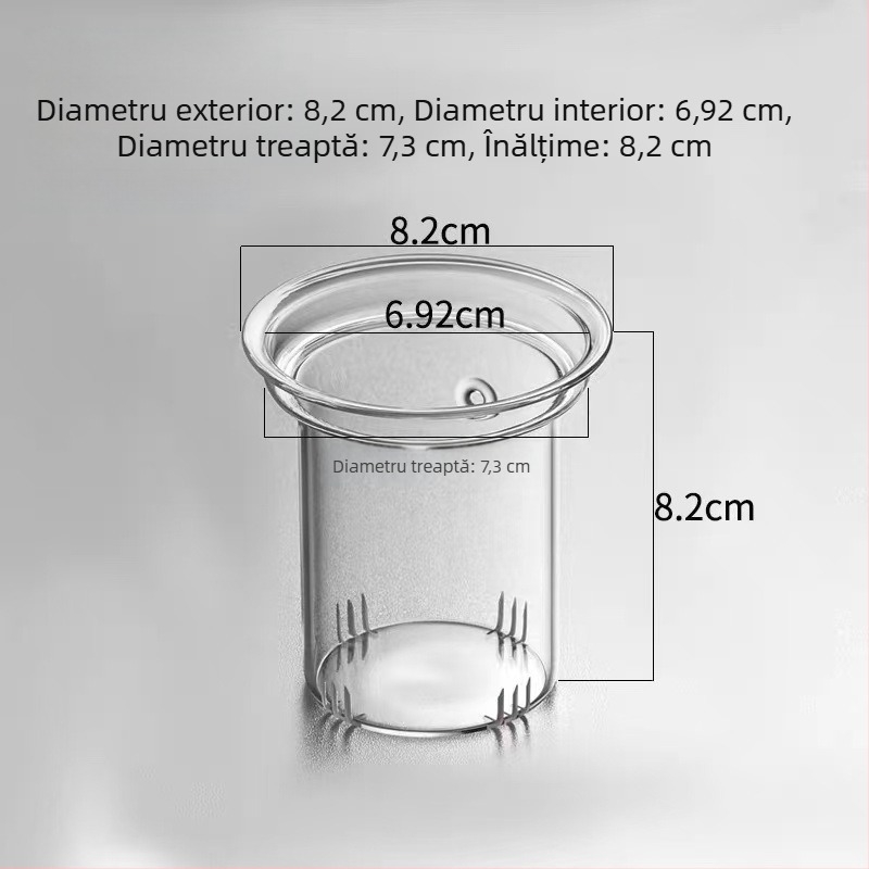 Chen An oală cu interior transparent, capac din oțel inoxidabil și lemn de nuc, separare ceai-apă la birou, design modern minimalist