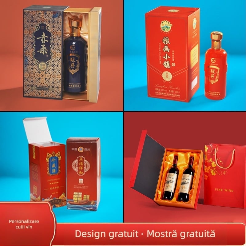 Cutie personalizabilă pentru vin cu finisaj dur — formă de butoi, capac rabatabil, cutie cadou pentru vinul roșu, design de tip sertar