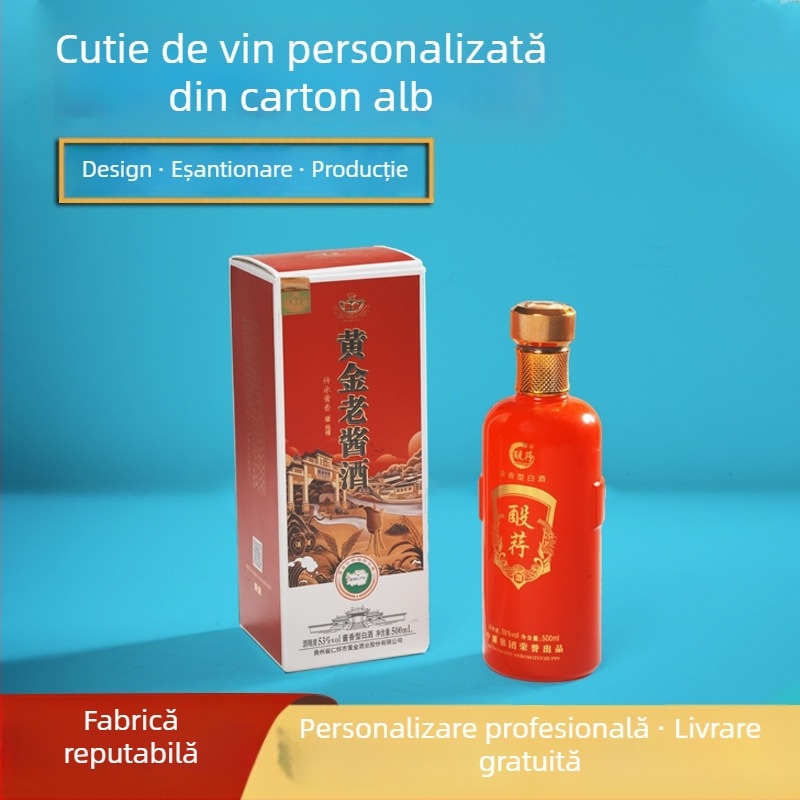 Cutie personalizabilă pentru vin cu finisaj dur — formă de butoi, capac rabatabil, cutie cadou pentru vinul roșu, design de tip sertar