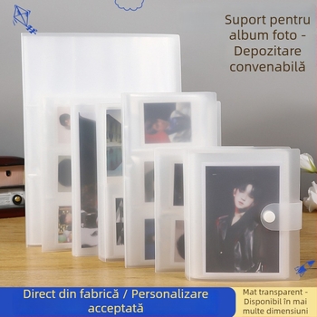 Album de carduri de 3 inci, cu patru secțiuni, foi detașabile, copertă PP, suport pentru carduri și fotografii, 20 de pagini