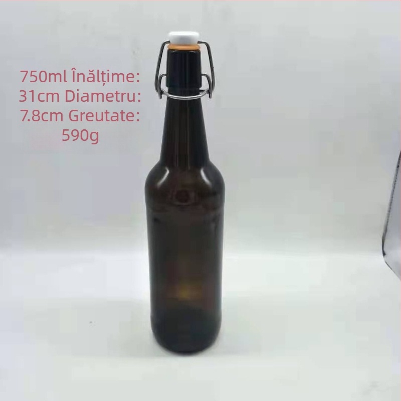 Sticlă maro din sticlă cu capac basculant, sigilată, 500 ml, pentru băuturi și enzime (sticlă goală pentru repachetare)