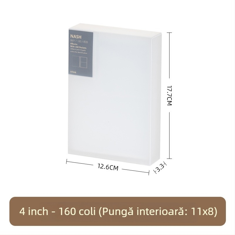 Album foto Polaroid cu capacitate mare, album din plastic pentru fotografii și carduri, pagini cu grilă de patru pătrate