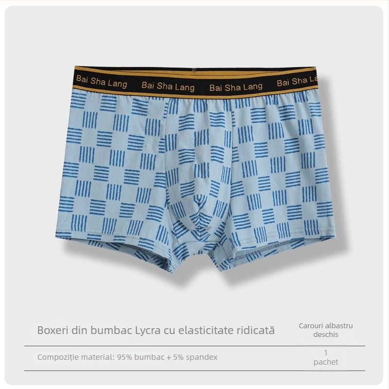 Boxeri pentru bărbați, respirabili, cu LYCRA și bumbac, căptușeală din plasă
